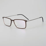 Ismail Ultra light Titanium Geometric Glasses Frame Rectangle Frames Southood Clear tea 