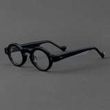 Jerry Vintage Acetate Round Glasses Frame Round Frames Southood Black 