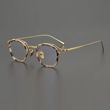 Jock Premium Series Vintage Acetate Glasses Frame Round Frames Southood Leopard Gold 