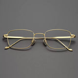 Johnny Vintage Titanium Eyeglasses Frame Rectangle Frames Southood Gold 