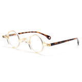 Jordi Small Round Acetate Glasses Frame Round Frames Southood Yellow leopard 