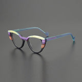 Judy Colorful Acetate Eyeglasses Frame Cat Eye Frames Southood Matte Colorful Black 