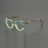 Judy Colorful Acetate Eyeglasses Frame Cat Eye Frames Southood Matte Green 