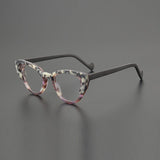Judy Colorful Acetate Eyeglasses Frame Cat Eye Frames Southood Matte Leopard 