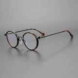 Kay Retro Round Optical Metal Glasses Frame Round Frames Southood Leopard 
