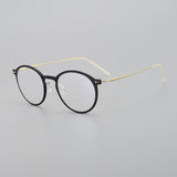 Kilworth Ultra light Titanium Round Glasses Frame Round Frames Southood Black god 