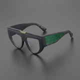 Klea Thick Acetate Glasses Frame Aviator Frames Southood Matte Black 