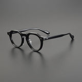 Kris Retro Acetate Glasses Frame Round Frames Southood Black 