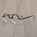 Lang Vintage Round Acetate Frame Round Frames Southood Black clear 