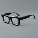 Lars Thick Square Acetate Glasses Frame Rectangle Frames Southood Black 