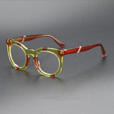 Mantle Vintage Acetate Glasses Frame Oval Frames Southood Clear Yellow Red 