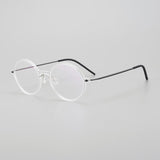 Matherne Ultra light Titanium Round Glasses Frame Round Frames Southood Clear 