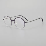 Matherne Ultra light Titanium Round Glasses Frame Round Frames Southood Clear purple 