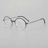 Matherne Ultra light Titanium Round Glasses Frame Round Frames Southood Clear purple 
