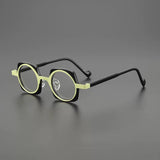 Matteo Designer Acetate Glasses Frame Round Frames Southood Black Green 
