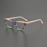 May Colorful Acetate Eyeglasses Frame Cat Eye Frames Southood Purple Green 