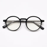 Mindy Vintage TR90 Round Eyeglasses Round Frames Southood Black 