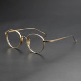 Monroe Titanium Round Glasses Frame Round Frames Southood Gold-oval 