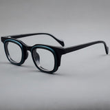 Moor Personalized Designer Acetate Eyeglasses Frame Rectangle Frames Southood Black Blue 