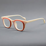 Moor Personalized Designer Acetate Eyeglasses Frame Rectangle Frames Southood White Red 