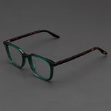 Myrna Acetate Rectangle Glasses Frame Rectangle Frames Southood Green Leopard 