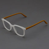 Myrna Acetate Rectangle Glasses Frame Rectangle Frames Southood Matte White Brown 