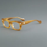 Myrna Acetate Rectangle Glasses Frame Rectangle Frames Southood Yellow Stripe 