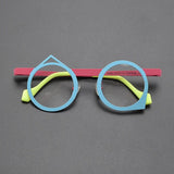 Noor Retro Titanium Glasses Frame Geometric Frames Southood Blue Pink 