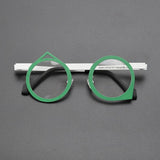 Noor Retro Titanium Glasses Frame Geometric Frames Southood Green White 