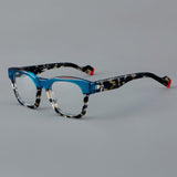 Nora Vintage Acetate Glasses Frame Rectangle Frames Southood Blue Leopard 
