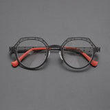 Otto Vintage Titanium Glasses Frame Geometric Frames Southood Black 
