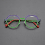 Otto Vintage Titanium Glasses Frame Geometric Frames Southood Purple Green 