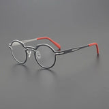 Page Titanium Irregular Round Glasses Frame Round Frames Southood Black Silver 