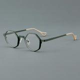 Paris Unisex Polygon Glasses Frame Geometric Frames Southood Green 
