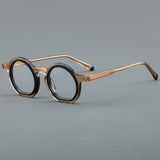 Perri Retro Round Acetate Optical Glasses Frames Round Frames Southood Tea black 