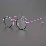 Parson Round Acetate Titanium Glasses Frame