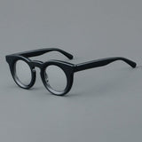 Pwaty Vintage Acetate Glasses Frame Round Frames Southood Black 