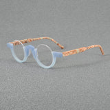 Ramzi Round Acetate Glasses Frame Round Frames Southood Matte Blue 