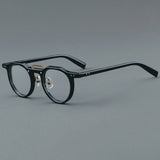 Ron Retro Round Acetate Glasses Frame Round Frames Southood Black 