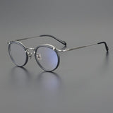 Salaam Handmade Titanium Round Glasses Frame Round Frames Southood Black Gun 