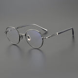 Shamim Vintage Titanium Glasses Frame Round Frames Southood Black Silver 
