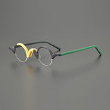 Shaw Round Acetate Glasses Frame Round Frames Southood Matte Yellow Green 