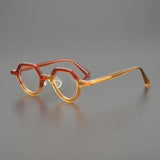Song Vintage Acetate Glasses Frame Geometric Frames Southood Red Brown 