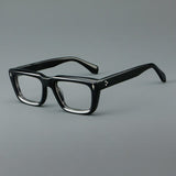Sutton Retro Rectangle Acetate Glasses Frame Rectangle Frames Southood Black 