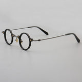 Tatsuo Retro Small Round Acetate Eyeglasses Round Frames Southood Black 