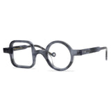 Timo Premium Series Retro Handmade Glasses Frame Geometric Frames Southood Grey Stripe 