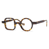Timo Premium Series Retro Handmade Glasses Frame Geometric Frames Southood Leopard 