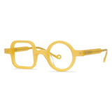 Timo Premium Series Retro Handmade Glasses Frame Geometric Frames Southood Yellow 