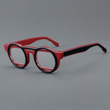 Umi Acetate Round Retro Glasses Frame Round Frames Southood Red Black 