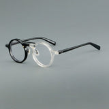 Van Retro Round Acetate Glasses Frame Round Frames Southood Black Clear 